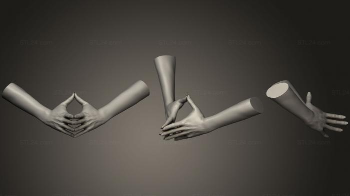 Anatomy of skeletons and skulls (Female Hands 2, ANTM_0473) 3D models for cnc